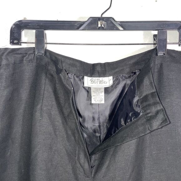 Vintage Y2K Bob Mackie Studio Black Linen Blend Pants Floral Appliqué Size 12 - Picture 5 of 11